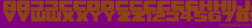 Benny Benasi Font Remake-Schriftart – Braune Schriften auf violettem Hintergrund
