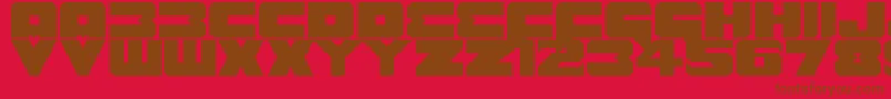 Czcionka Benny Benasi Font Remake – brązowe czcionki na czerwonym tle