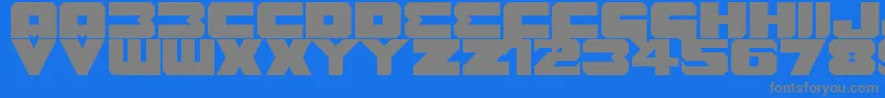 フォントBenny Benasi Font Remake – 青い背景に灰色の文字