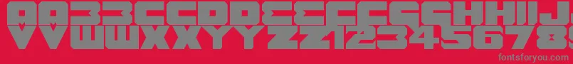 Czcionka Benny Benasi Font Remake – szare czcionki na czerwonym tle