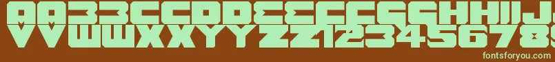 Шрифт Benny Benasi Font Remake – зелёные шрифты на коричневом фоне