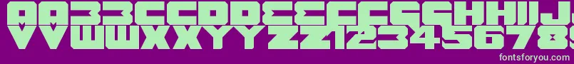 Czcionka Benny Benasi Font Remake – zielone czcionki na fioletowym tle