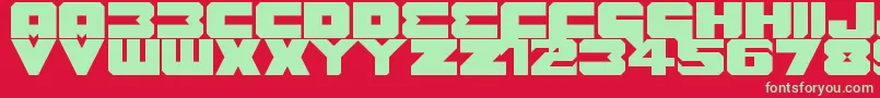 Czcionka Benny Benasi Font Remake – zielone czcionki na czerwonym tle