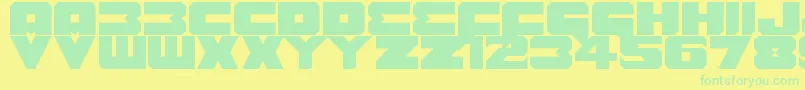 Шрифт Benny Benasi Font Remake – зелёные шрифты на жёлтом фоне