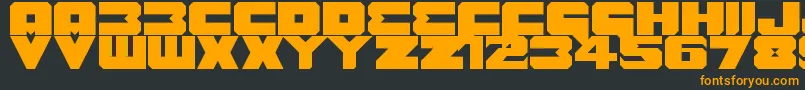 Шрифт Benny Benasi Font Remake – оранжевые шрифты на чёрном фоне