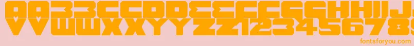 Benny Benasi Font Remake-Schriftart – Orangefarbene Schriften auf rosa Hintergrund