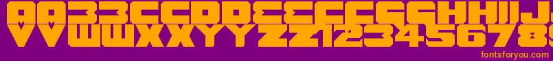 フォントBenny Benasi Font Remake – 紫色の背景にオレンジのフォント