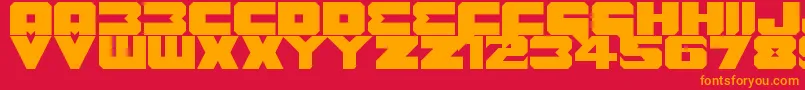 Шрифт Benny Benasi Font Remake – оранжевые шрифты на красном фоне