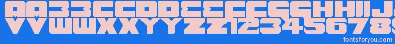 フォントBenny Benasi Font Remake – ピンクの文字、青い背景