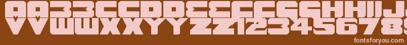 Benny Benasi Font Remake-fontti – vaaleanpunaiset fontit ruskealla taustalla