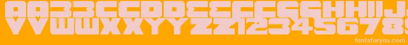 フォントBenny Benasi Font Remake – オレンジの背景にピンクのフォント