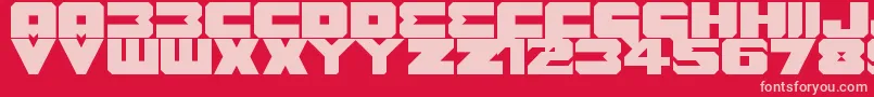 Benny Benasi Font Remake-fontti – vaaleanpunaiset fontit punaisella taustalla