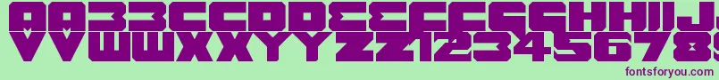 Czcionka Benny Benasi Font Remake – fioletowe czcionki na zielonym tle