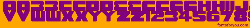 Benny Benasi Font Remake-Schriftart – Violette Schriften auf orangefarbenem Hintergrund