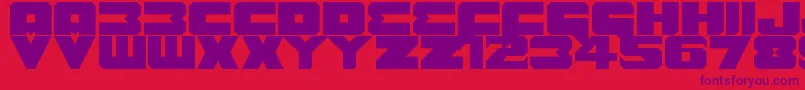 Benny Benasi Font Remake-Schriftart – Violette Schriften auf rotem Hintergrund