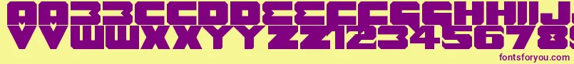 Benny Benasi Font Remake-Schriftart – Violette Schriften auf gelbem Hintergrund
