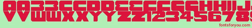 Benny Benasi Font Remake-Schriftart – Rote Schriften auf grünem Hintergrund