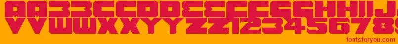 Шрифт Benny Benasi Font Remake – красные шрифты на оранжевом фоне
