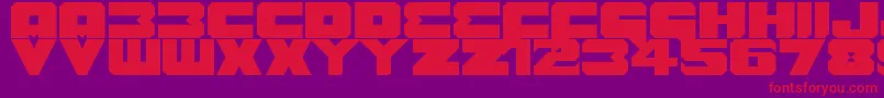 Benny Benasi Font Remake-Schriftart – Rote Schriften auf violettem Hintergrund