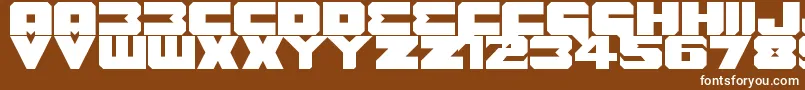 Czcionka Benny Benasi Font Remake – białe czcionki na brązowym tle