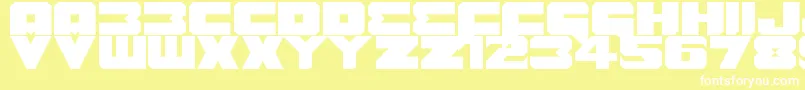 Шрифт Benny Benasi Font Remake – белые шрифты на жёлтом фоне