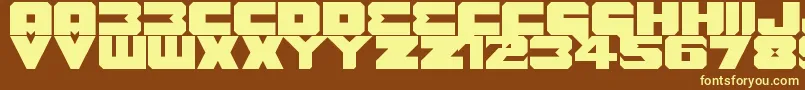 Шрифт Benny Benasi Font Remake – жёлтые шрифты на коричневом фоне