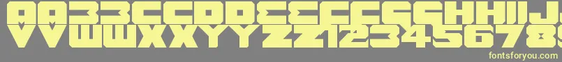 フォントBenny Benasi Font Remake – 黄色のフォント、灰色の背景