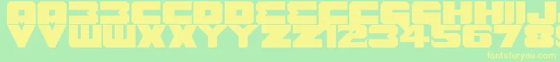 Шрифт Benny Benasi Font Remake – жёлтые шрифты на зелёном фоне