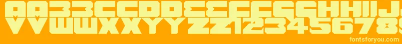 フォントBenny Benasi Font Remake – オレンジの背景に黄色の文字