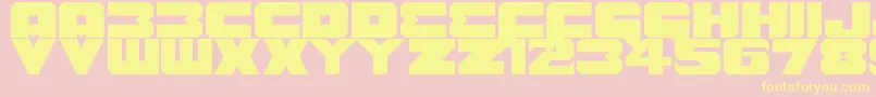 Benny Benasi Font Remake-Schriftart – Gelbe Schriften auf rosa Hintergrund