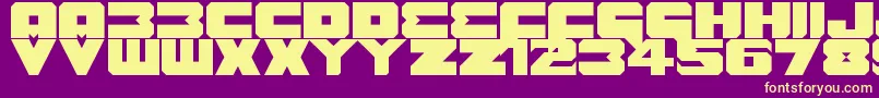 フォントBenny Benasi Font Remake – 紫の背景に黄色のフォント