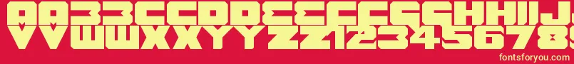 Шрифт Benny Benasi Font Remake – жёлтые шрифты на красном фоне