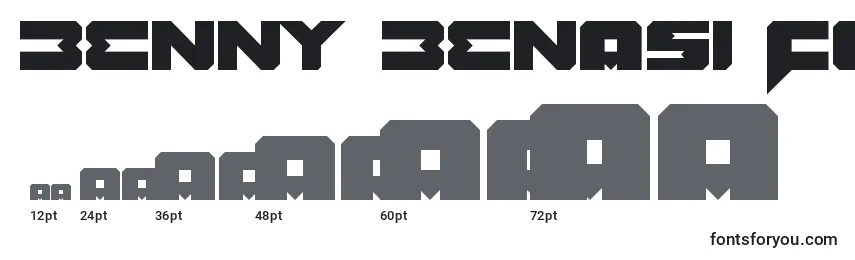 Benny Benasi Font Remake-fontin koot