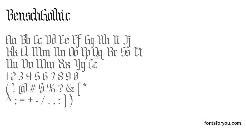 Schriftart BenschGothic – Alphabet, Zahlen, spezielle Symbole