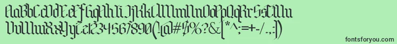 BenschGothic-Schriftart – Schwarze Schriften auf grünem Hintergrund