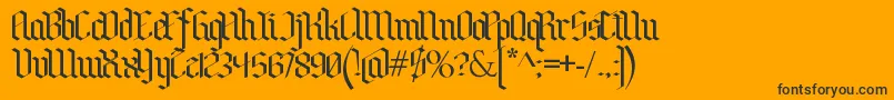 フォントBenschGothic – 黒い文字のオレンジの背景