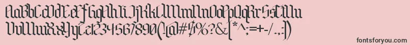 BenschGothic-fontti – mustat fontit vaaleanpunaisella taustalla