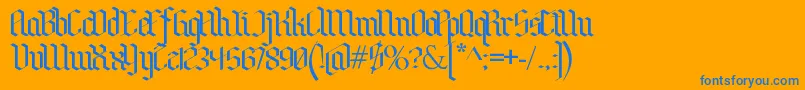 BenschGothic Font – Blue Fonts on Orange Background