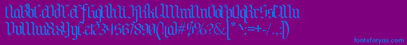 Fonte BenschGothic – fontes azuis em um fundo violeta