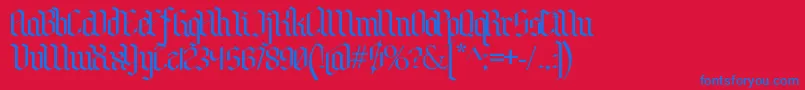 BenschGothic Font – Blue Fonts on Red Background