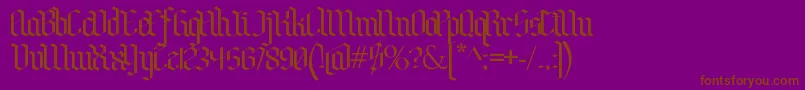 フォントBenschGothic – 紫色の背景に茶色のフォント