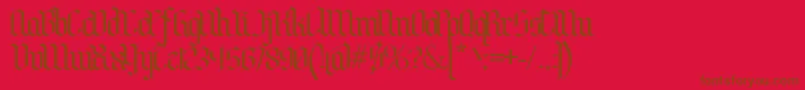 BenschGothic-Schriftart – Braune Schriften auf rotem Hintergrund