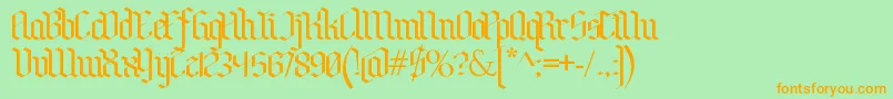 BenschGothic Font – Orange Fonts on Green Background