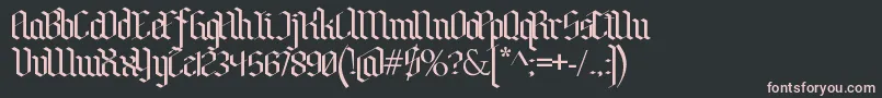 BenschGothic-fontti – vaaleanpunaiset fontit mustalla taustalla