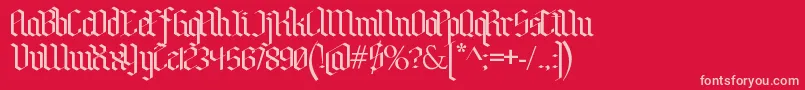 BenschGothic-fontti – vaaleanpunaiset fontit punaisella taustalla