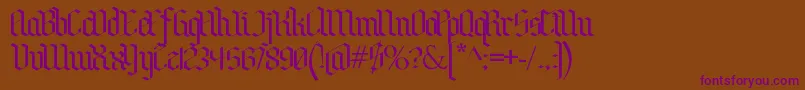 BenschGothic Font – Purple Fonts on Brown Background