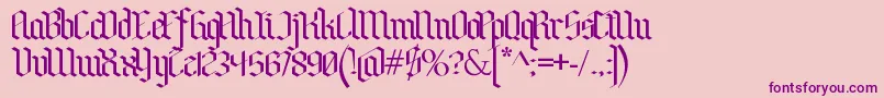 Weitere Informationen zur BenschGothic-Schriftart BenschGothic-Schriftart – Violette Schriften auf rosa Hintergrund