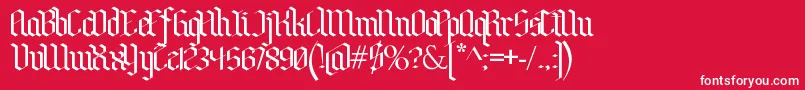 BenschGothic-fontti – valkoiset fontit punaisella taustalla