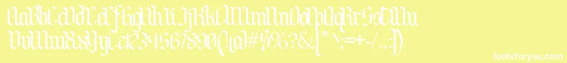 BenschGothic-fontti – valkoiset fontit keltaisella taustalla