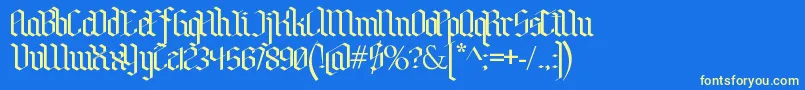 フォントBenschGothic – 黄色の文字、青い背景